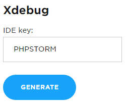 「Xdebug」の「IDE key」に「PHPSTORM（xdebug.idekeyで設定したもの）」と入力し、『GENERATE』ボタン押下